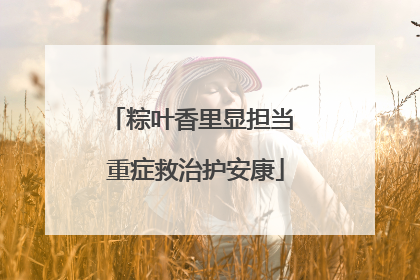 粽叶香里显担当 重症救治护安康